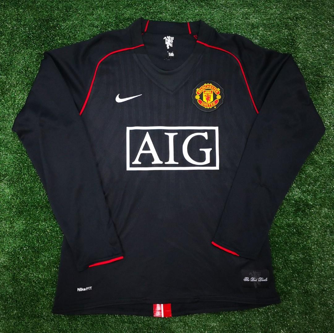 Manchester United Away Long Sleeves 07 08 Retro Downfield
